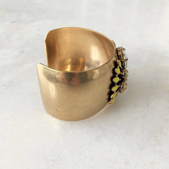 Stella & Dot Norah cuff bracelet, gold, yellow, stones, tribal, colorful bangle - Picture 7 of 7